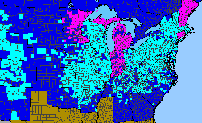 The range of Barbarea vulgaris